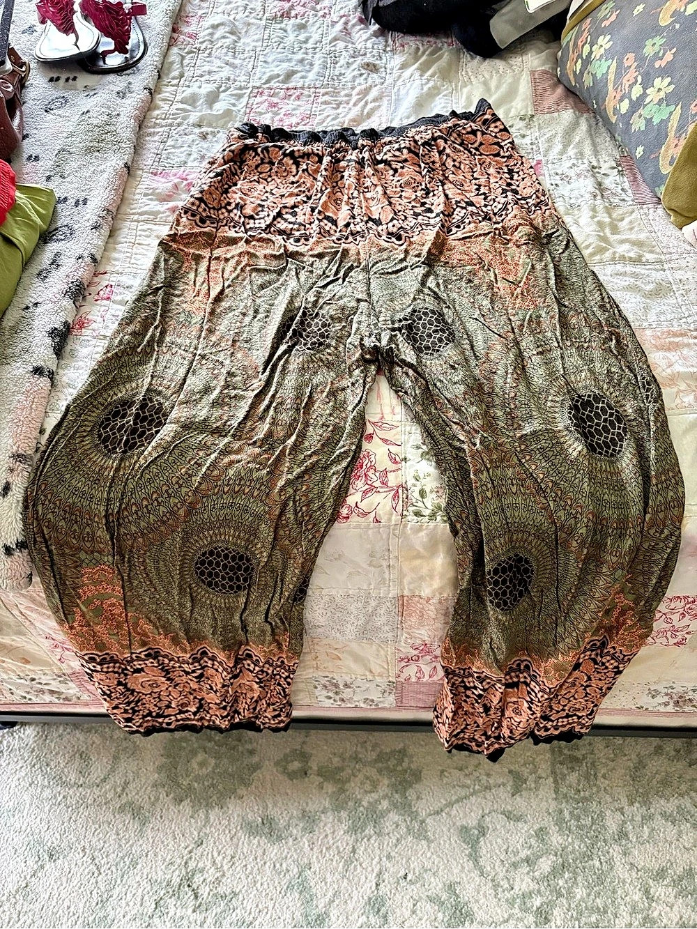 Harem Pants Paisley in Brown & Green
